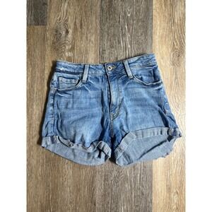 Arizona Jean Co Denim Shorts Womens 5 Blue Excellent High Waisted Rolled Hem